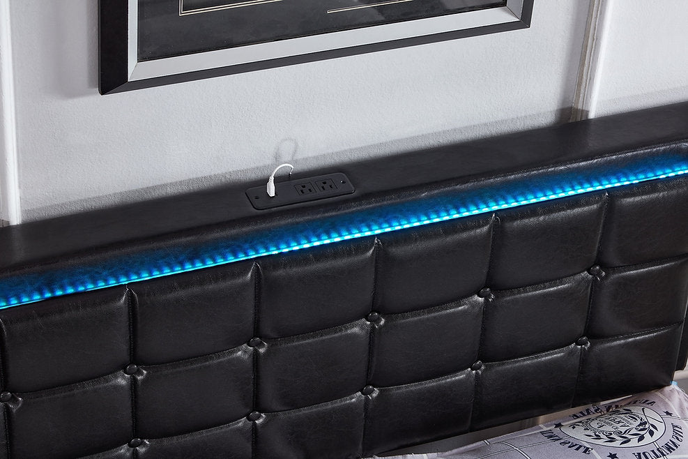 Modern Bed Frame with LED Headboard-I5400