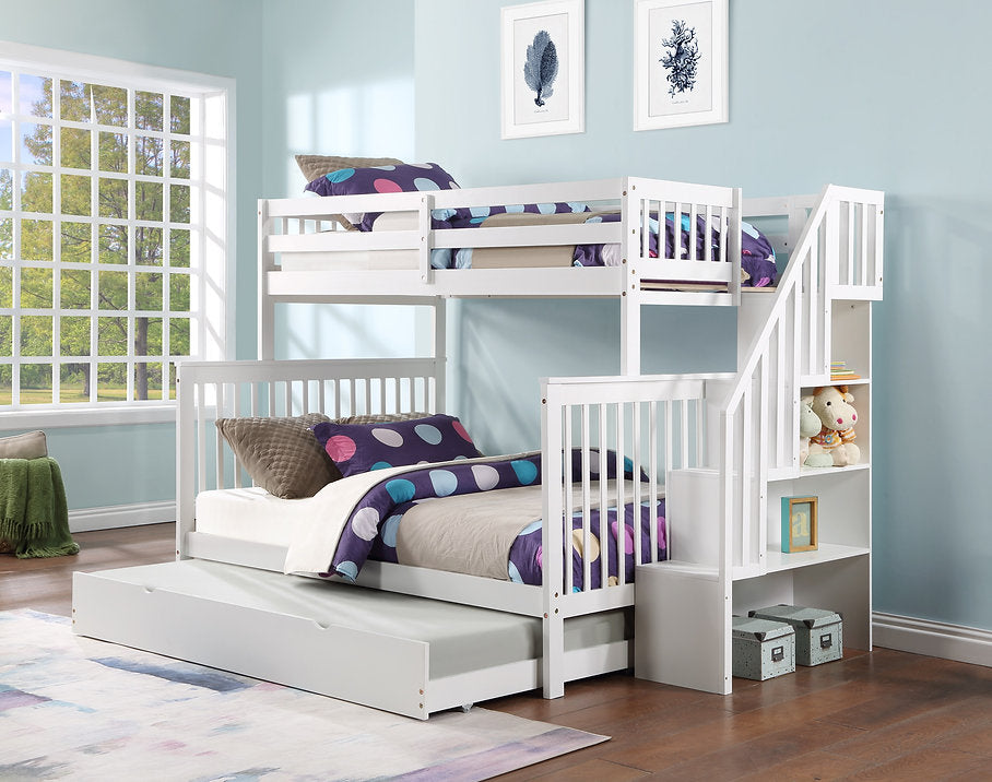 Twin Over Full Bunk Bed with Reversible Staircase-I1852