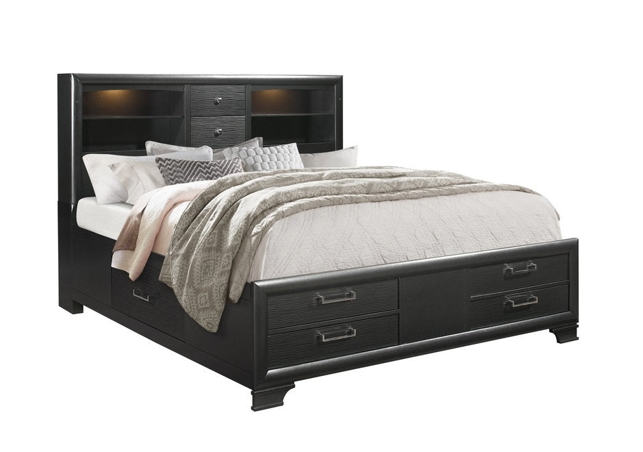 Modern Grey Storage Bedroom Collection-Jordyn (Grey)