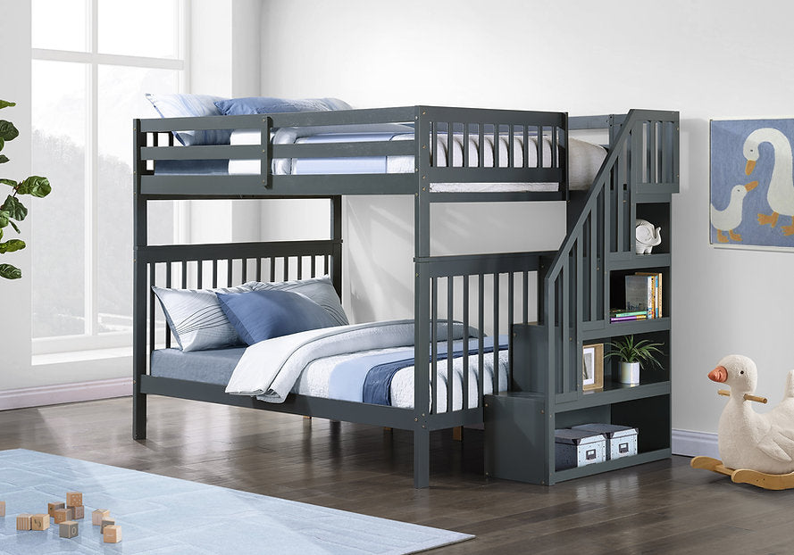 Double/Double Mission Style Bunk Bed-I1855