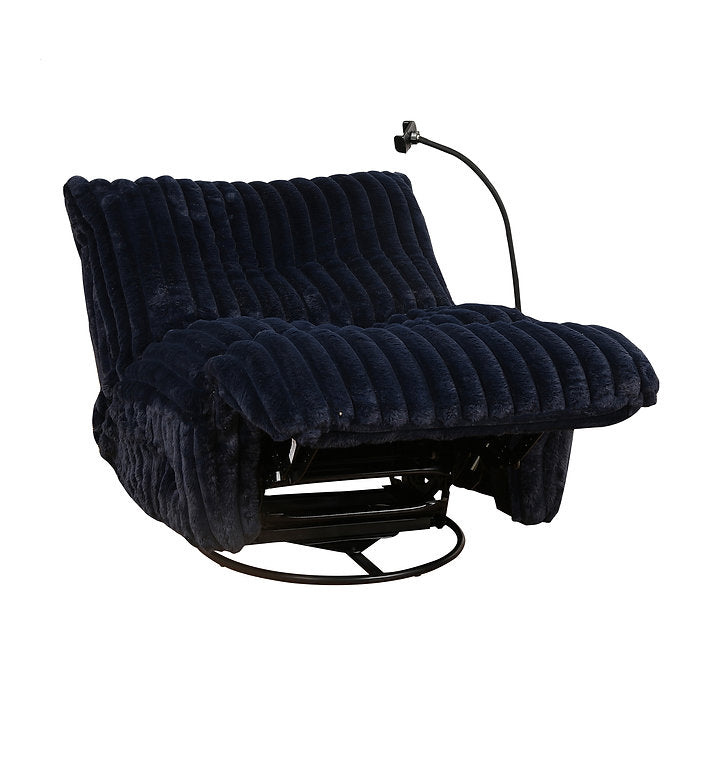 Plush Corduroy Swivel Recliner Chair with Phone Holder – I6306