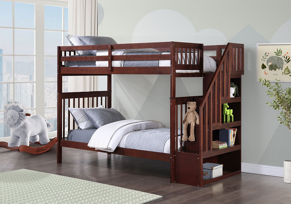 Single/Single Mission Style Bunk Bed-I1845
