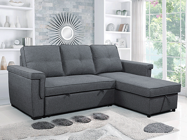 Grey Fabric Sofabed Sectional with Storage – I9040