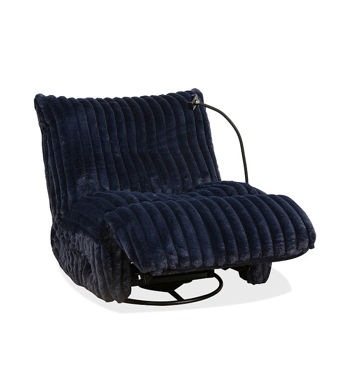 Plush Corduroy Swivel Recliner Chair with Phone Holder – I6306