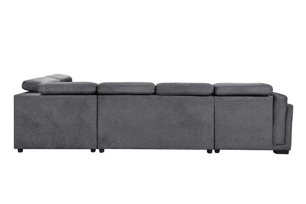 Sectional Sofa Bed with Storage & Adjustable Headrests
