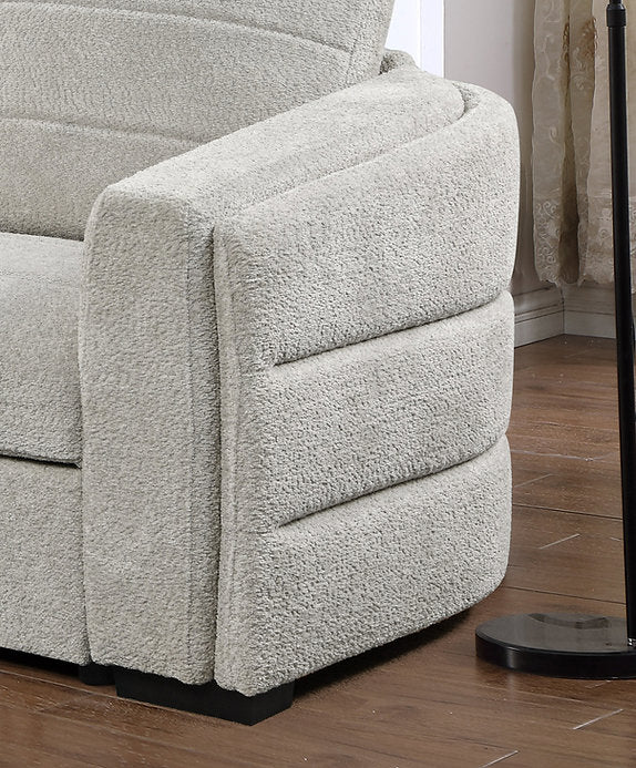 Modern Light Grey Boucle Sectional Sofa Bed with Storage-I9085(9086)