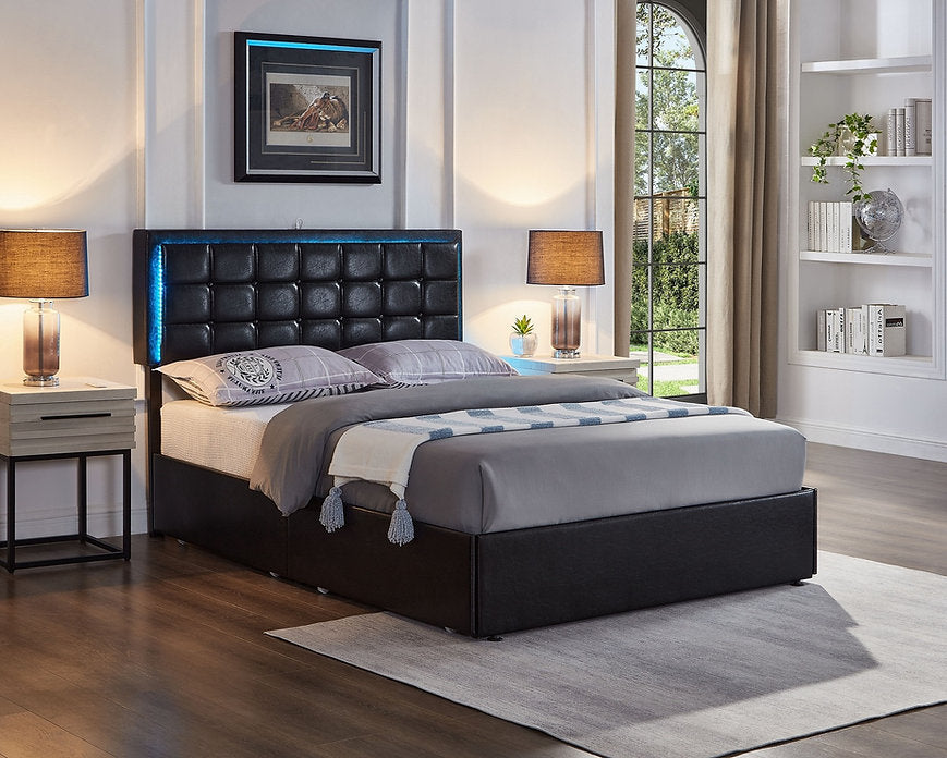 Modern Bed Frame with LED Headboard-I5400