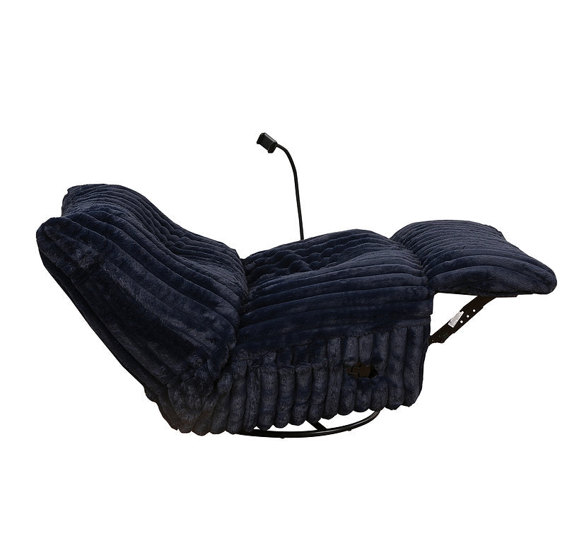 Plush Corduroy Swivel Recliner Chair with Phone Holder – I6306