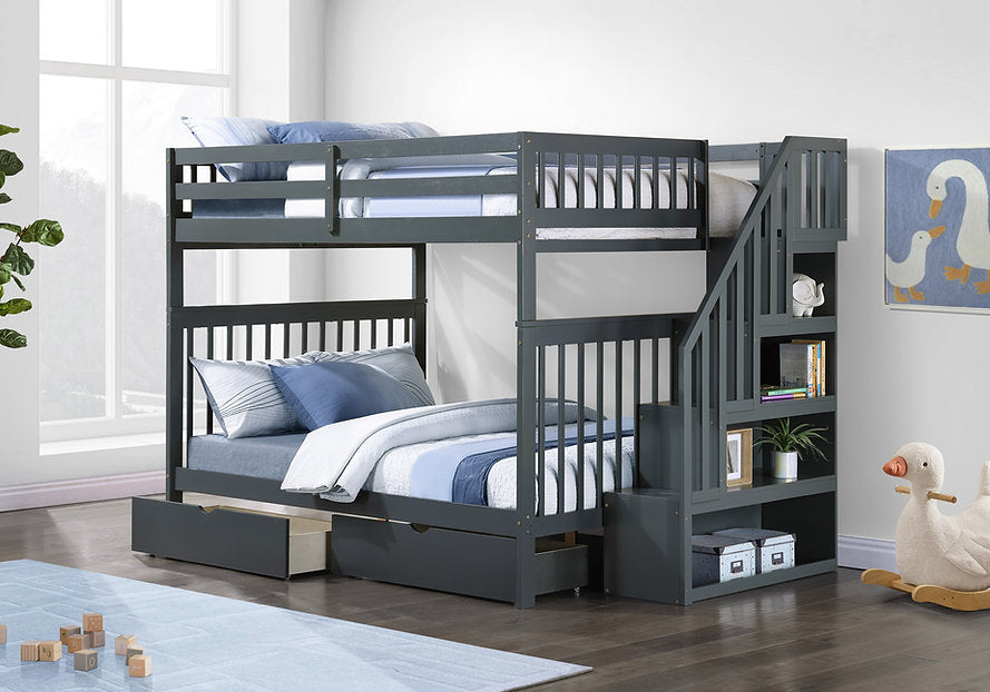 Double/Double Mission Style Bunk Bed-I1855