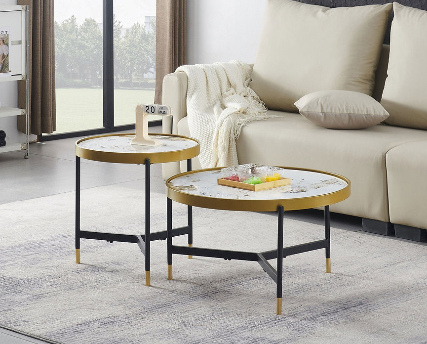 Set of 2 Round Coffee Tables-I2625