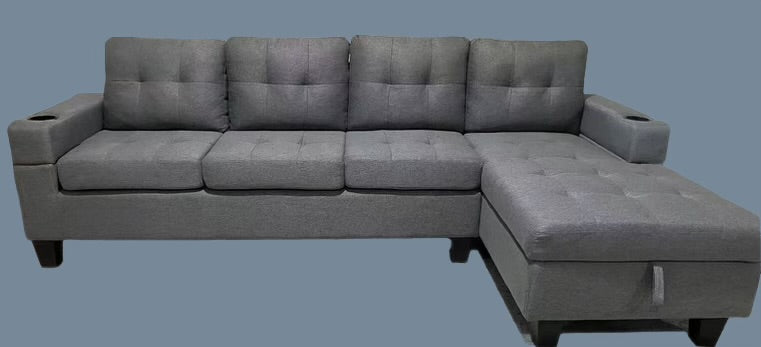 Fabric Sectional Sofa with Storage Chaise-1839C
