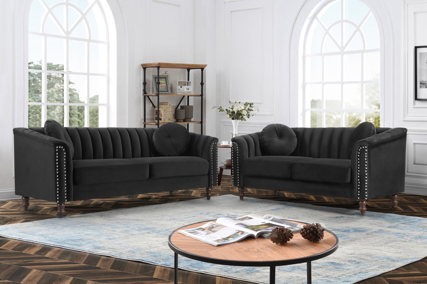 Modern Velvet Sofa & Loveseat Set -D1361