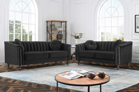 Modern Velvet Living Room Sofa Set -D1361