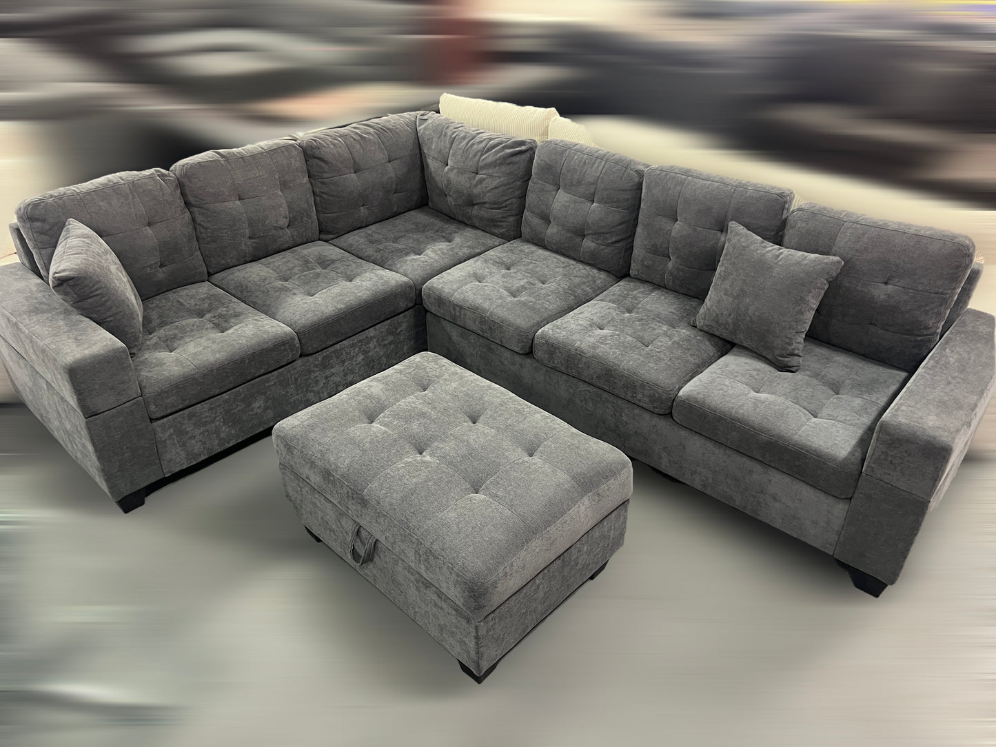 Sectional Sofa with Storage Ottoman-EMERSON