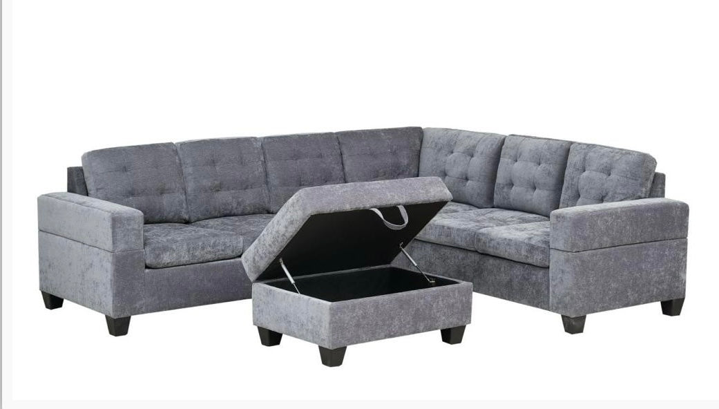Sectional Sofa with Storage Ottoman-EMERSON