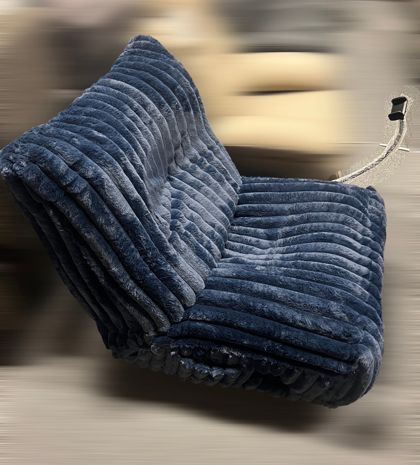 Plush Corduroy Swivel Recliner Chair with Phone Holder – I6306