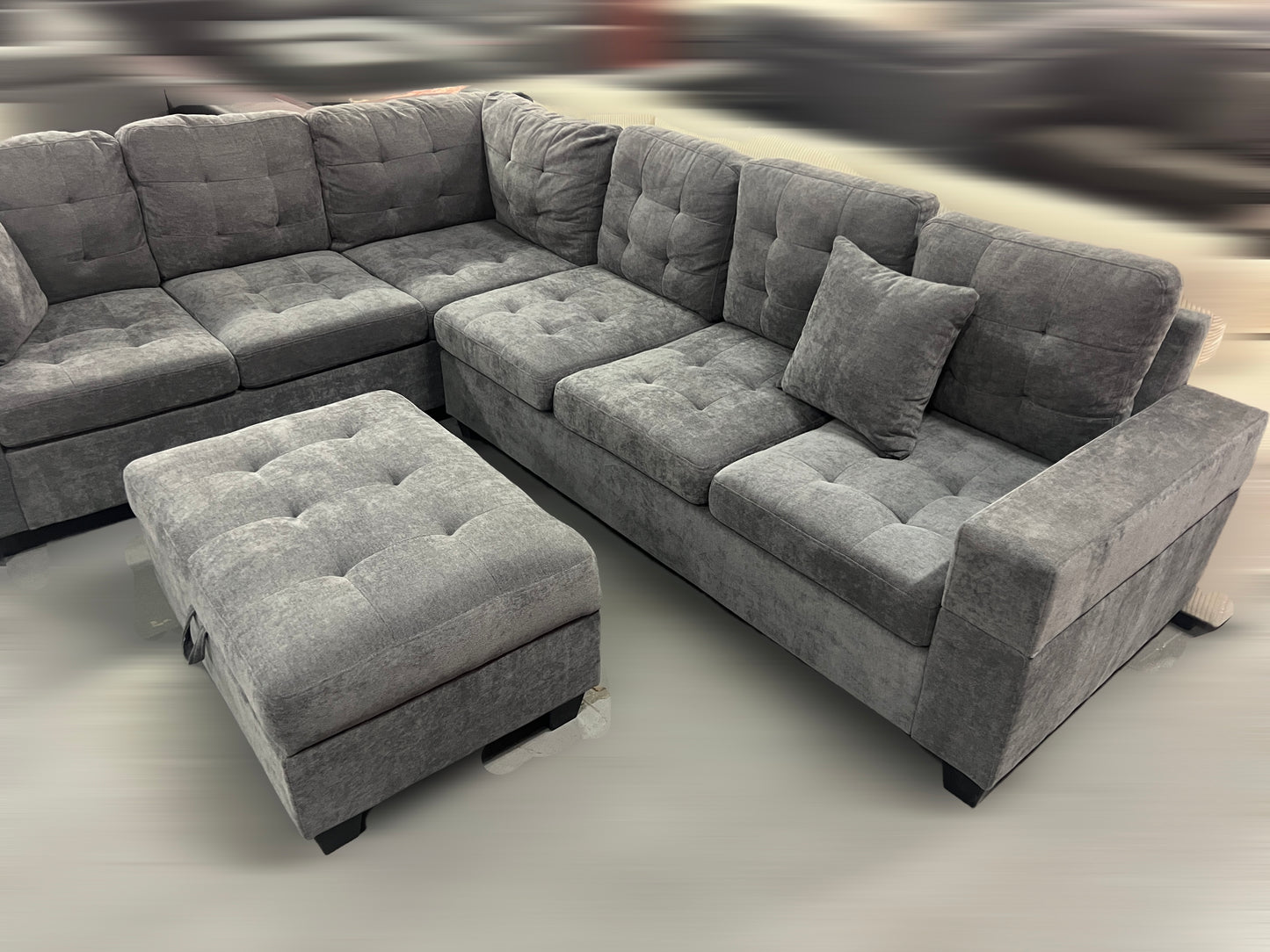 Sectional Sofa with Storage Ottoman-EMERSON