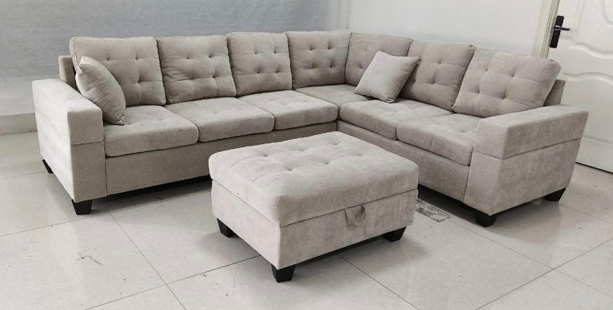 Sectional Sofa with Storage Ottoman-EMERSON