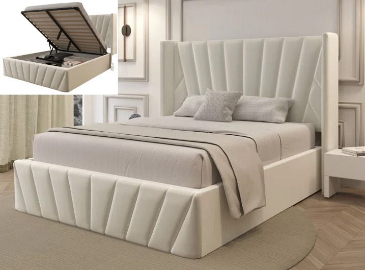 Modern Velvet Hydraulic Storage Bed – BAY