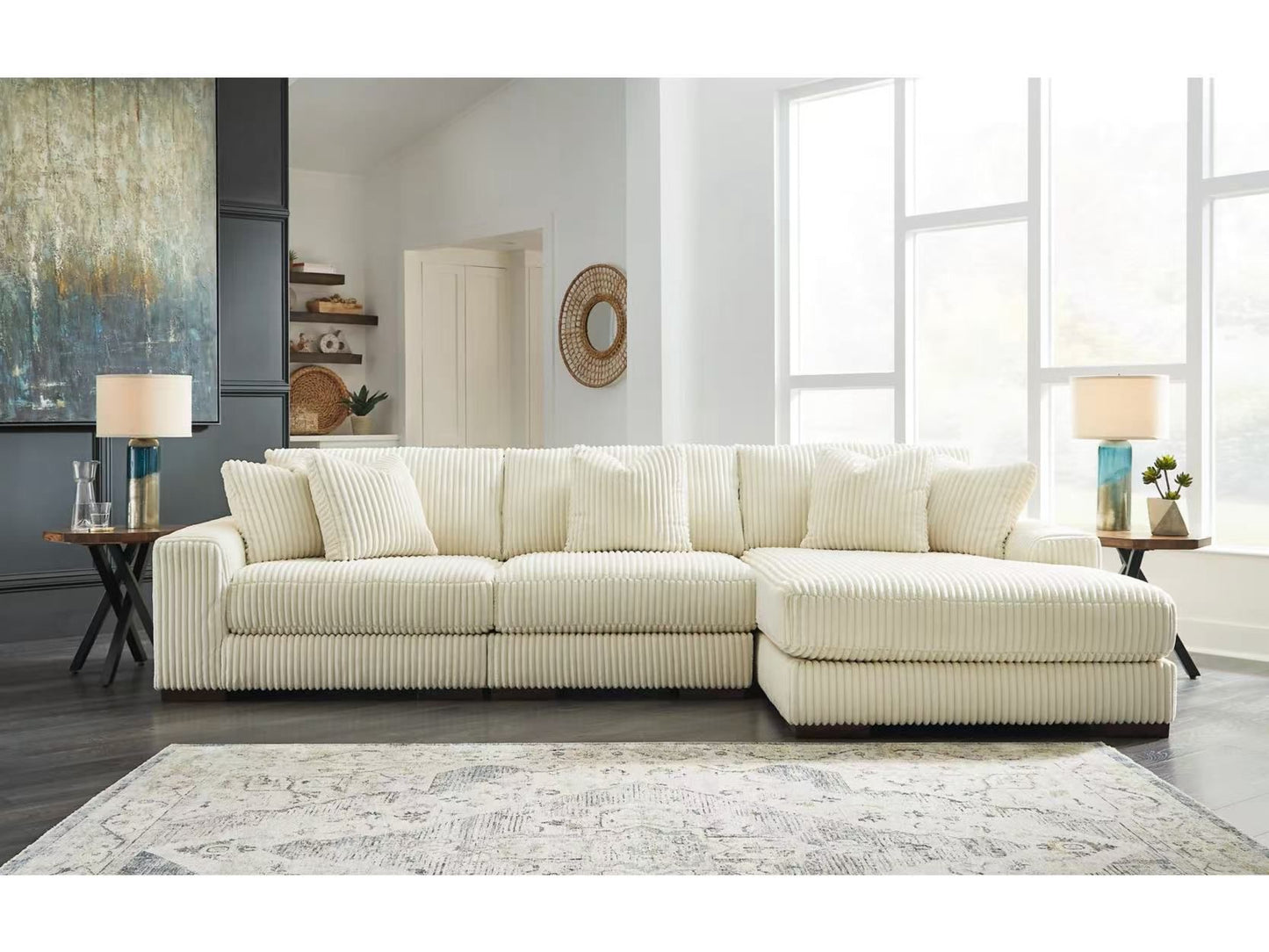 Corduroy Sectional Sofa-ALBANY