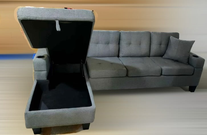 Fabric Sectional Sofa with Storage Chaise-1839C