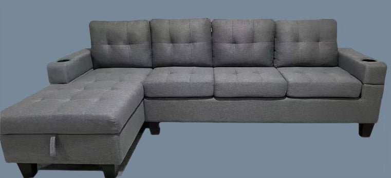 Fabric Sectional Sofa with Storage Chaise-1839C