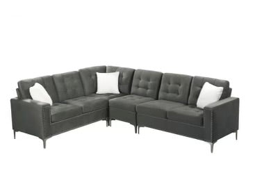 Velvet Reversible Sectional Sofa-2201