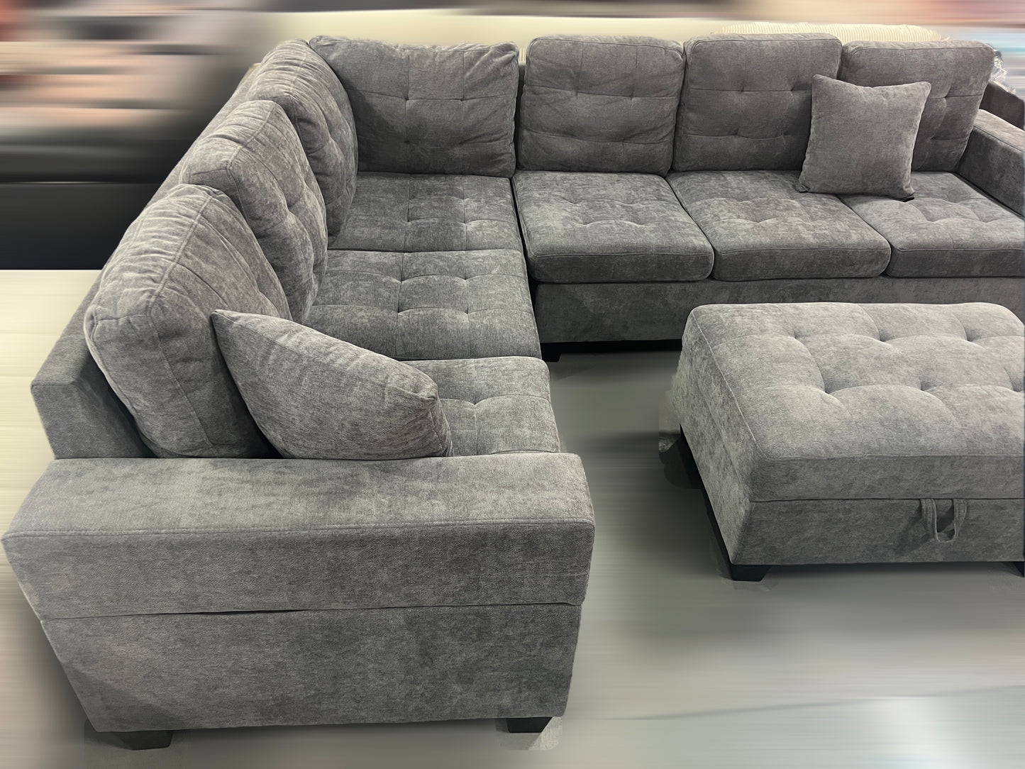 Sectional Sofa with Storage Ottoman-EMERSON