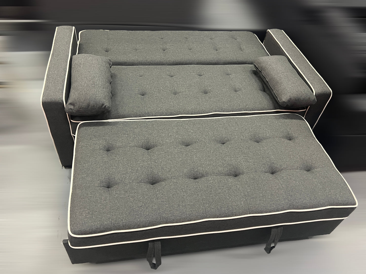 Grey Fabric Pull-Out Sofa Bed-KEIV