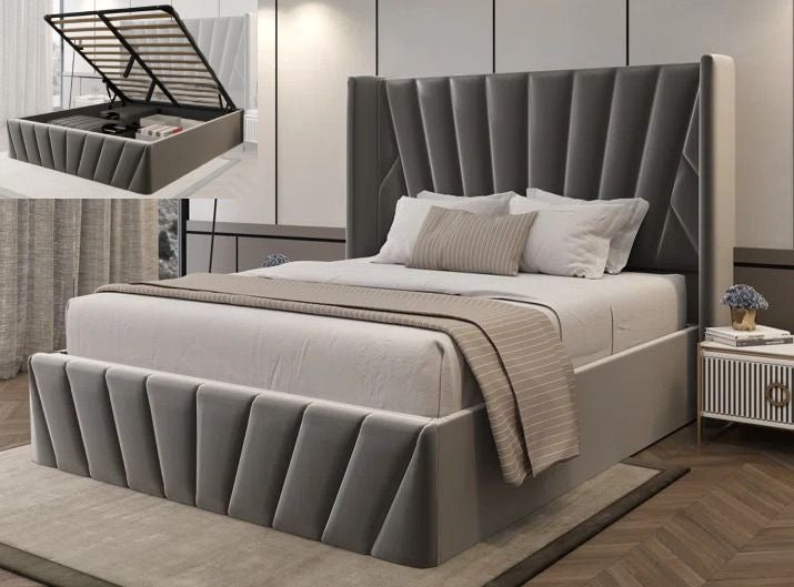 Modern Velvet Hydraulic Storage Bed – BAY
