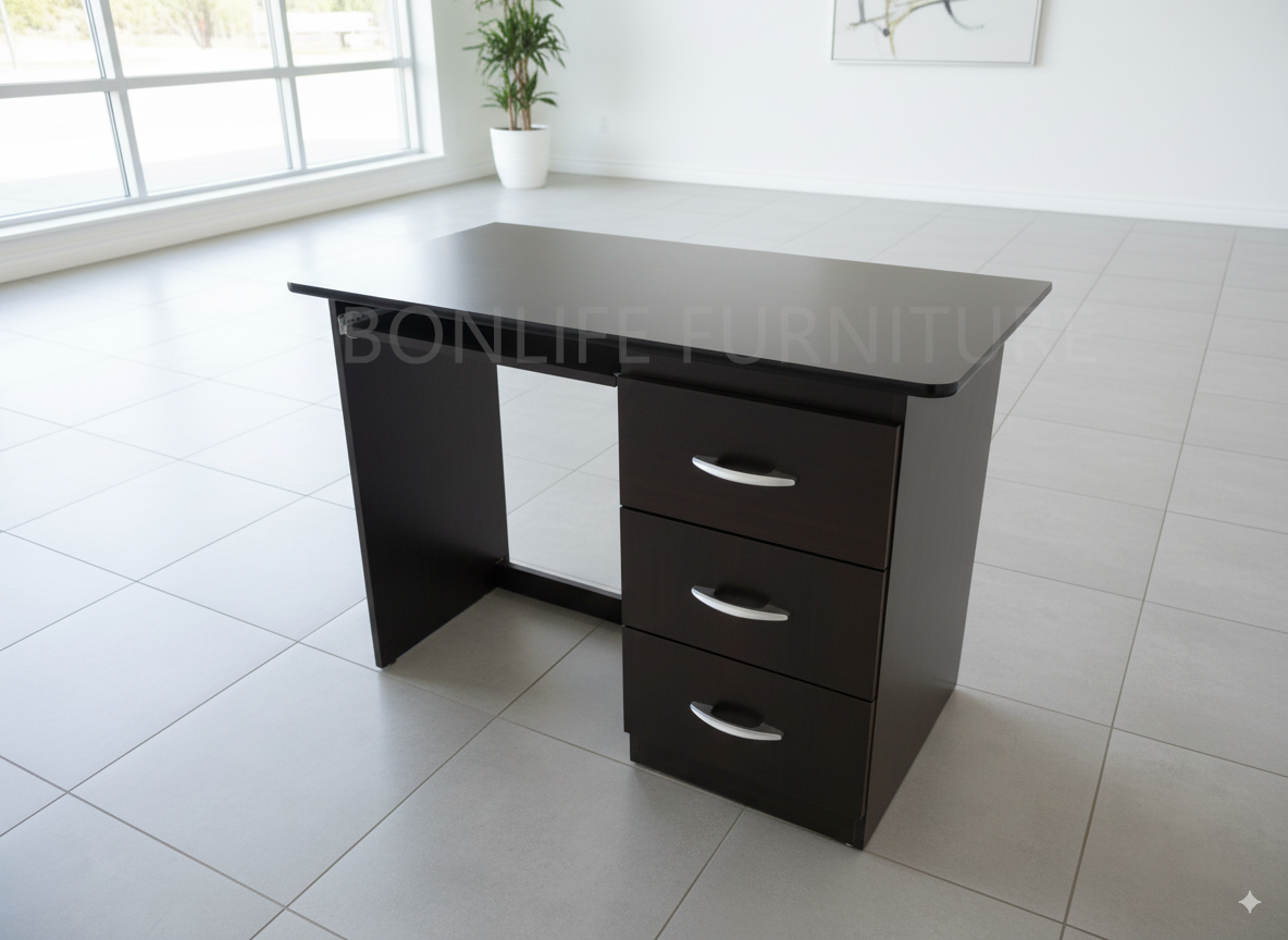Modern Wooden Office Desk with 3 Drawers