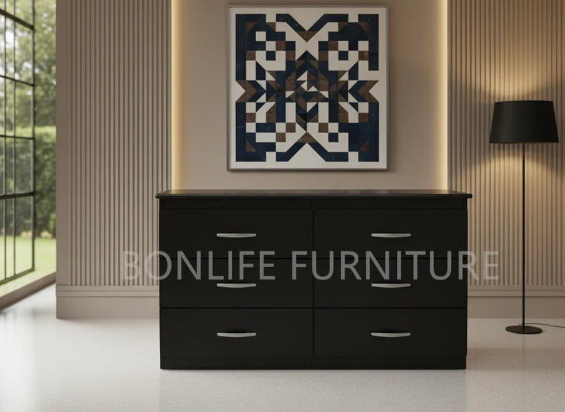 Modern Bedroom Storage Bundle – 5-Drawer Chest + 6-Drawer Dresser
