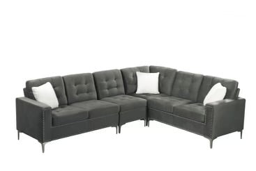 Velvet Reversible Sectional Sofa-2201