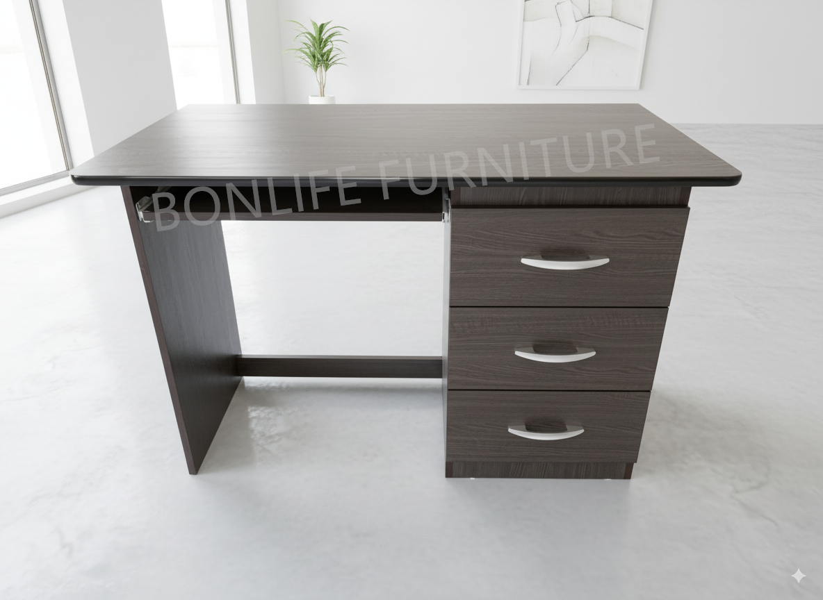 Modern Wooden Office Desk with 3 Drawers