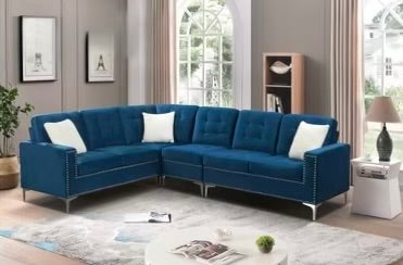 Velvet Reversible Sectional Sofa-2201