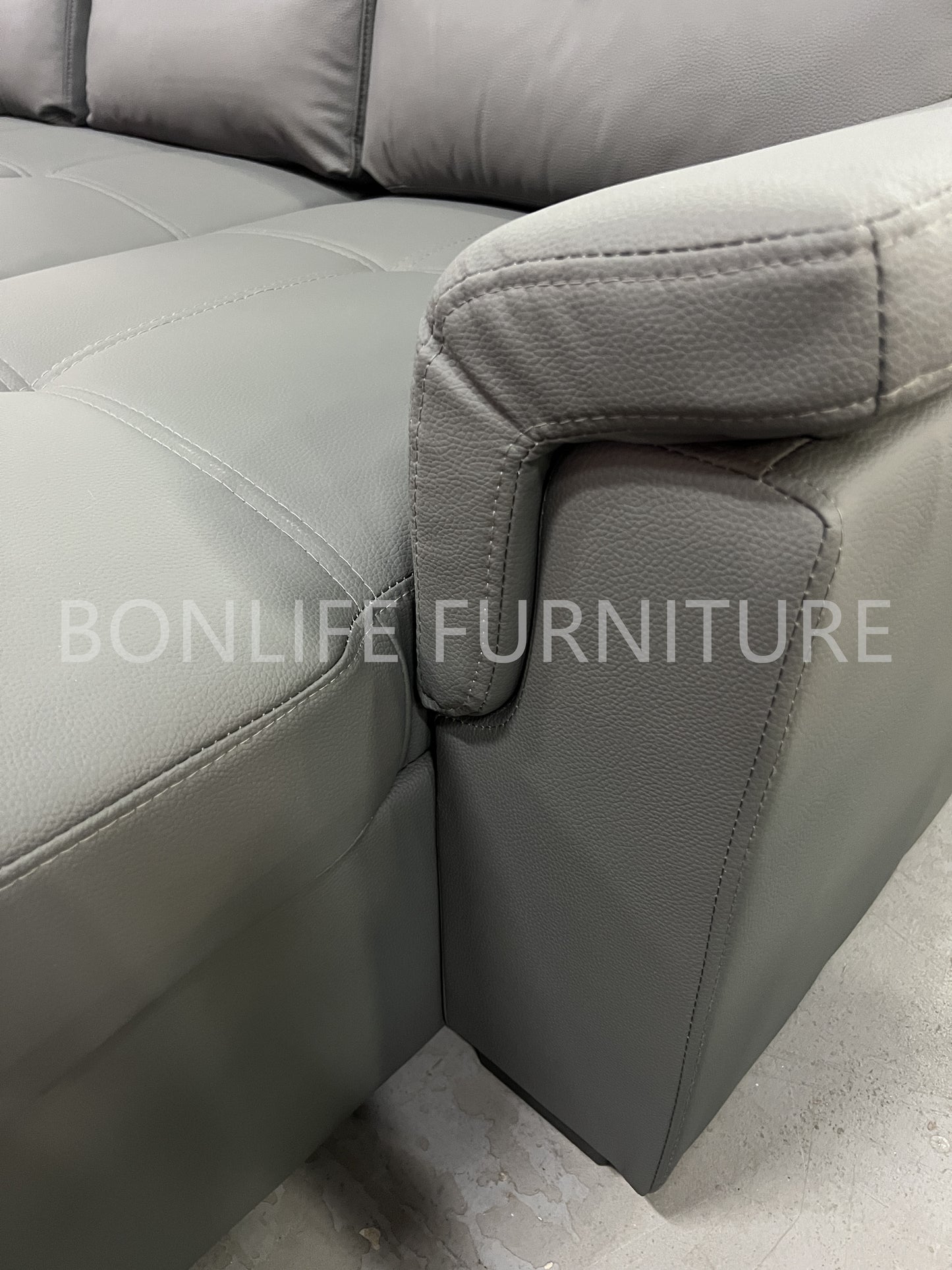 Grey Pull-Out Sectional Sofa Bed with Storage & Reversible Chaise-T1217
