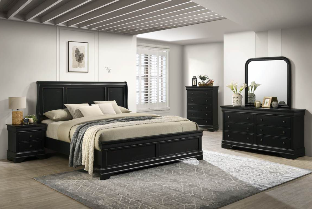 Black Wooden Bedroom Furniture Collection – DEXTER(black)