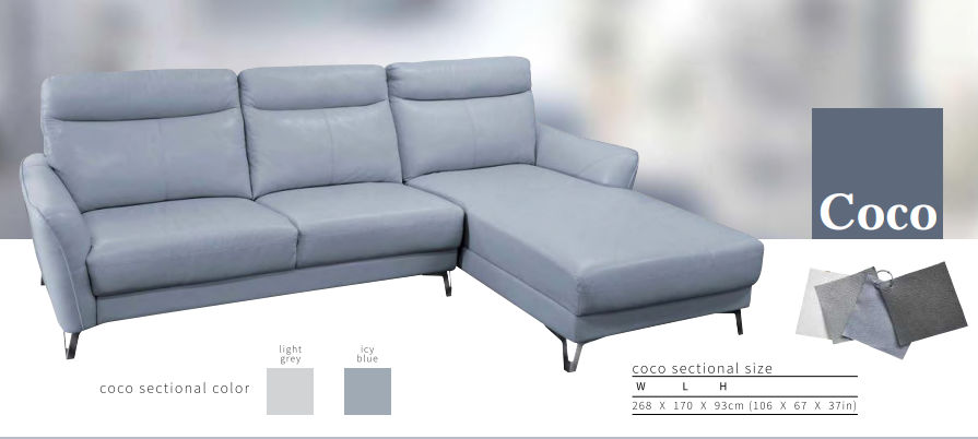 Coco Genuine Leather Sectional Sofa