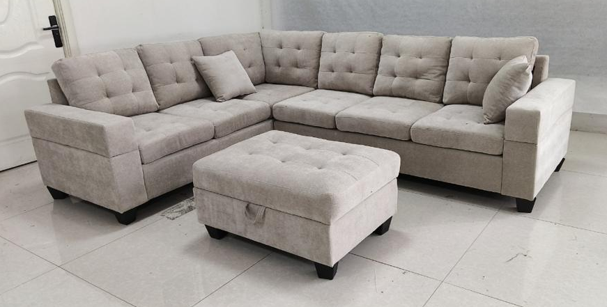 Sectional Sofa with Storage Ottoman-EMERSON
