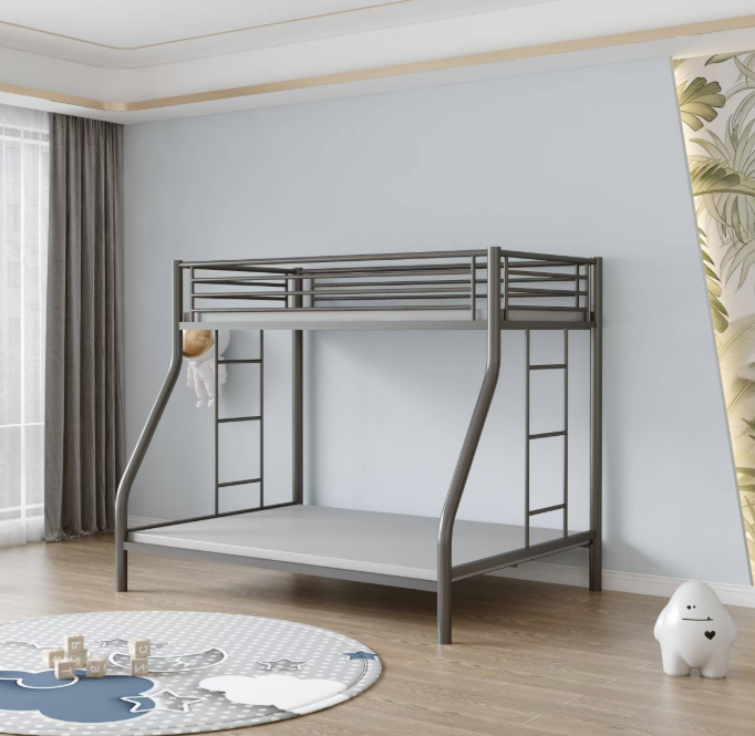 Modern Metal Single Over Double Bunk Bed-B112