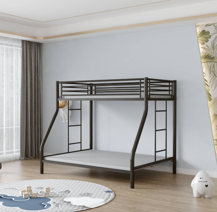 Modern Metal Single Over Double Bunk Bed-B112