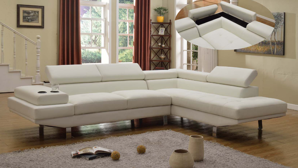 Modern Air Leather Sectional Sofa-Vegas