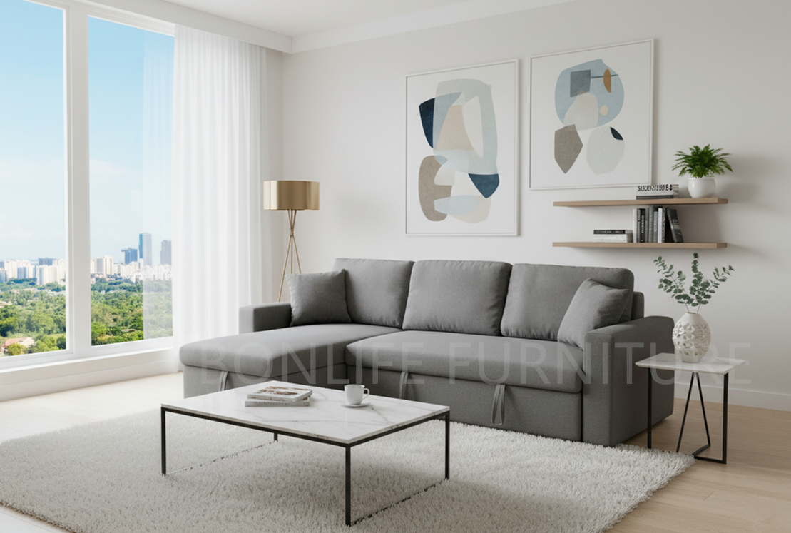 Sectional Sofa Bed with Storage-D1642