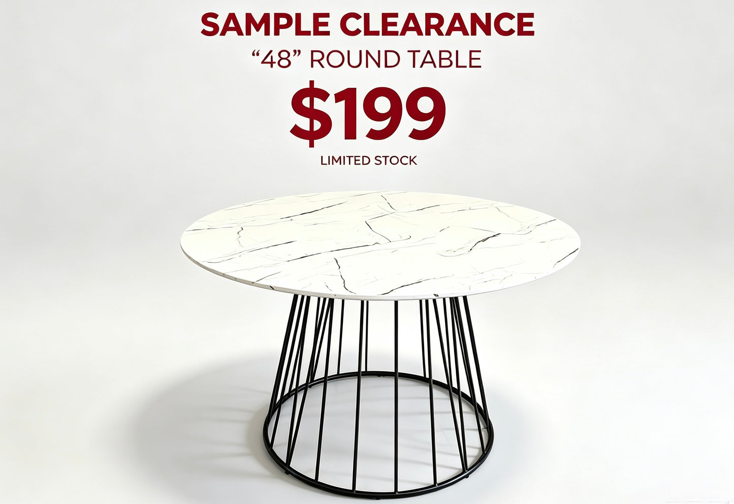 5-Piece Round Faux Marble Dining Set with Upholstered Chairs-I1590