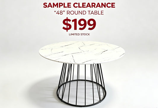 5-Piece Round Faux Marble Dining Set with Upholstered Chairs-I1590