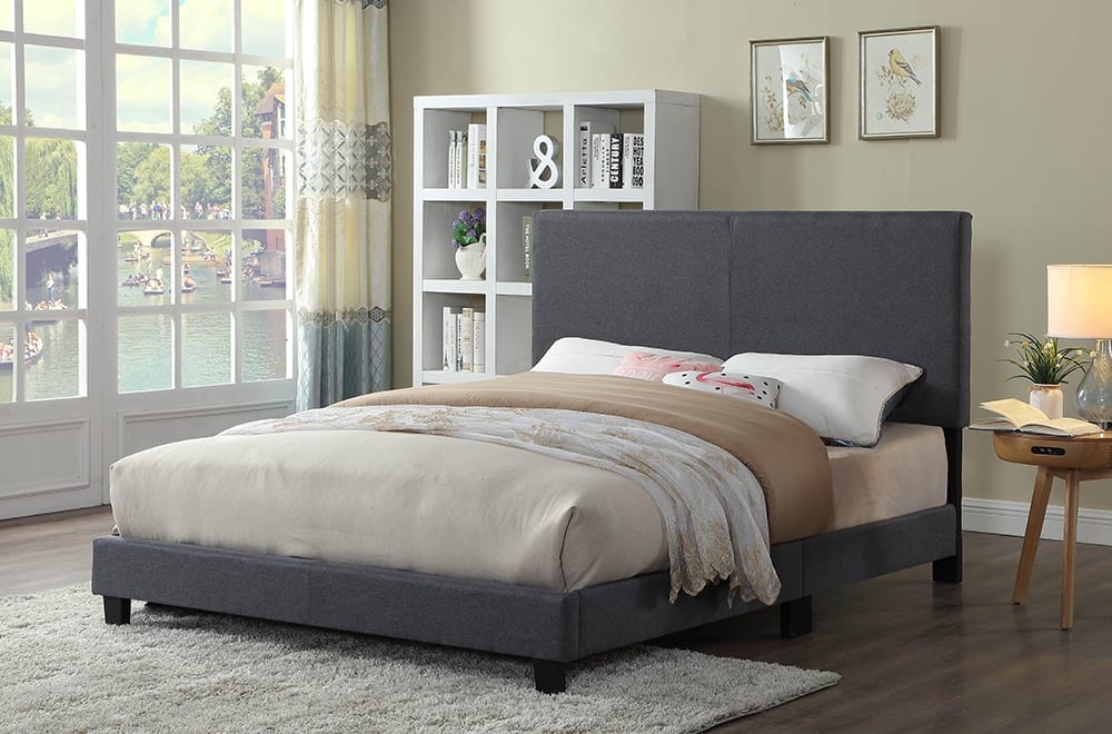 Adjustable Headboard Platform Bed – Modern Upholstered Bed Frame-T2110