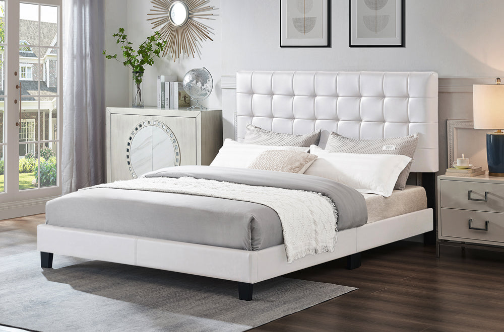 Adjustable Tufted Bed Frame with Customizable Headboard Height-T2114
