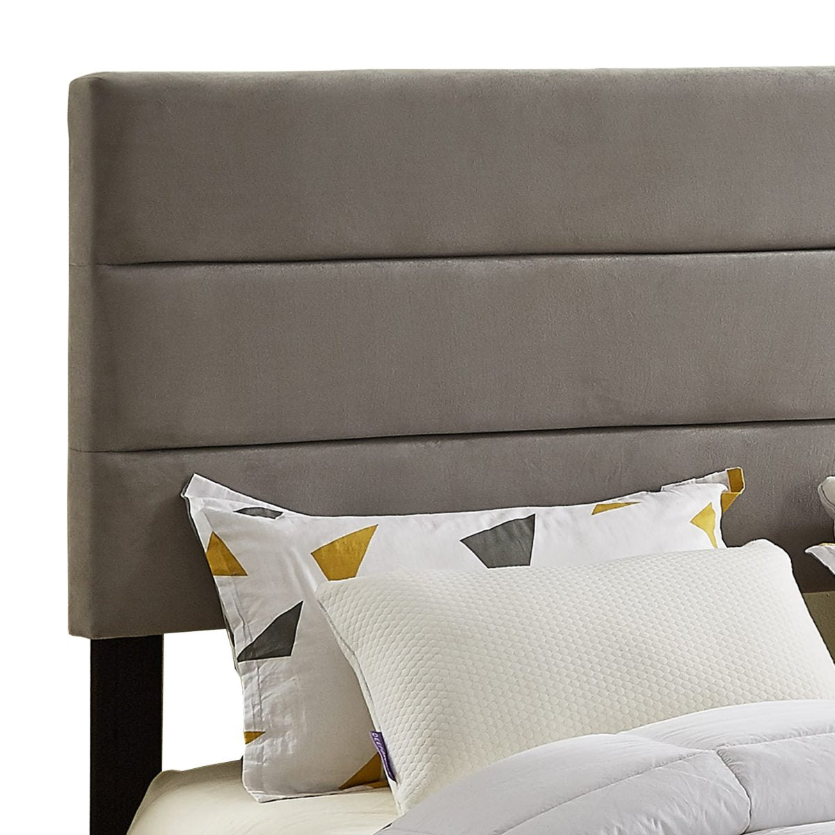 Adjustable Velvet Bed Frame with Channel Tufted Headboard – T2119