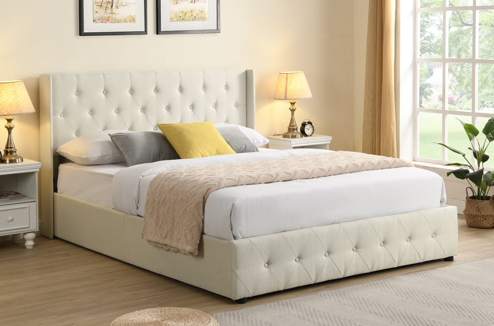 Modern Upholstered Storage Platform Bed with Lift-Up Storage-T2162