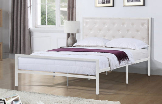 White Metal Platform Bed-T2208W